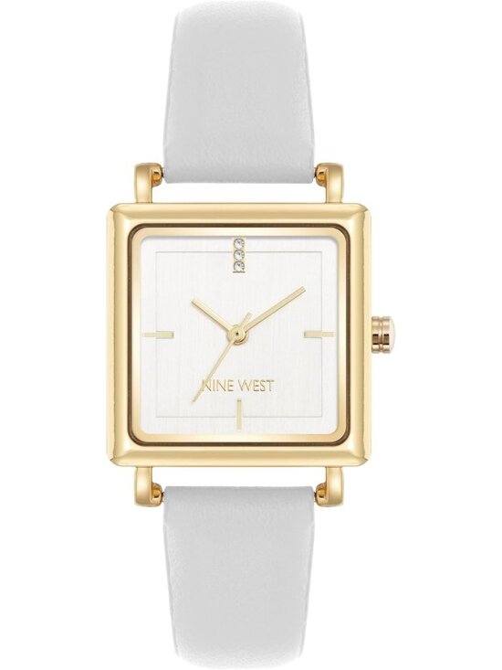 Nine West Women\'s White Gold Analog Japanese Quartz Modern Square Bracelet Watch main image 4